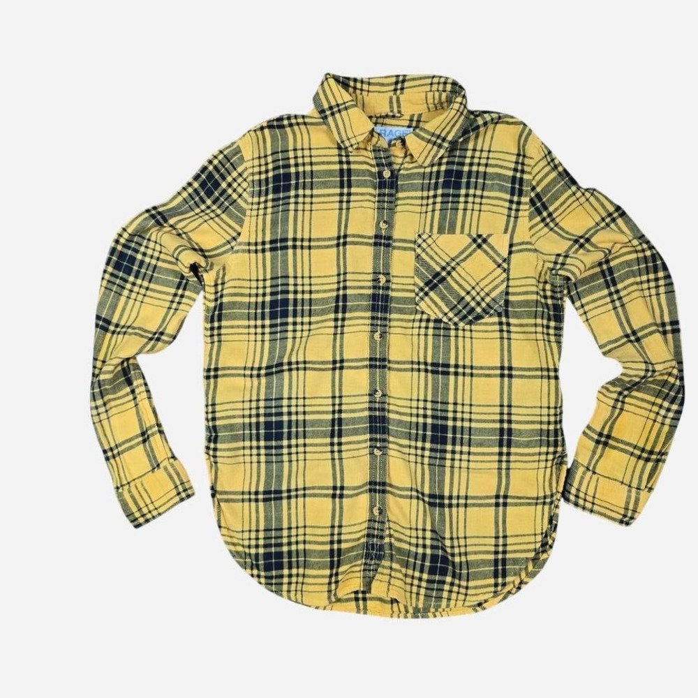 Garage Yellow Plaid Button-Up Shirt – Long Sleeve, Size S